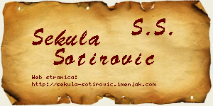 Sekula Sotirović vizit kartica